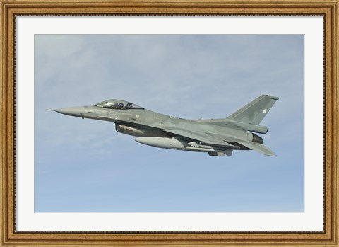 Framed Chilean Air Force F-16 soars through the sky over Brazil Print