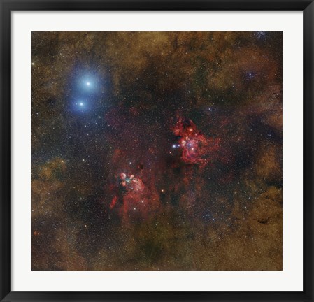 Framed Cat&#39;s Paw and Lobster Nebulae in Scorpius Print