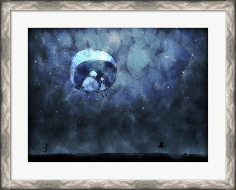 Framed Sitting on the Moon Print