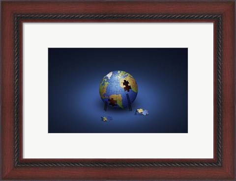 Framed Puzzle Earth Print