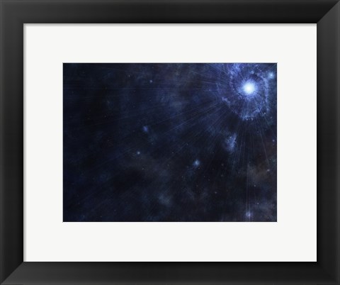 Framed Bright Star in Outer Space Print