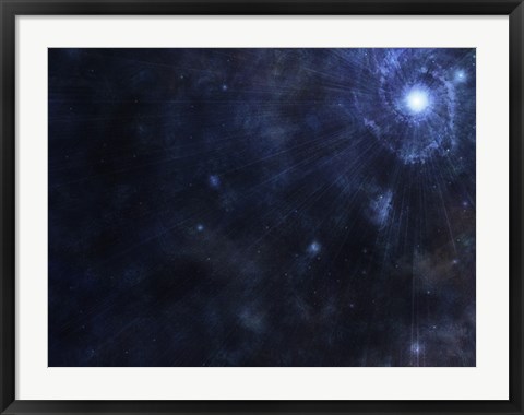 Framed Bright Star in Outer Space Print