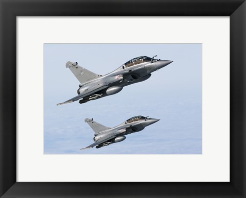 Framed Two Dassault Rafale B&#39;s of the French Air Force (side view) Print