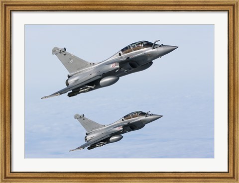 Framed Two Dassault Rafale B&#39;s of the French Air Force (side view) Print