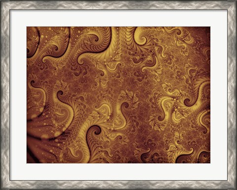 Framed Abstract Illustration in Gold Print