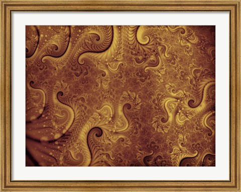 Framed Abstract Illustration in Gold Print