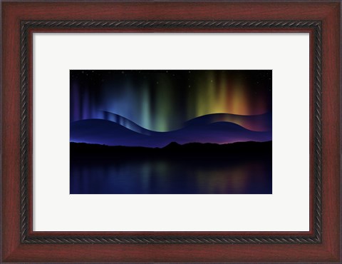 Framed Northern Lights Abstract Print