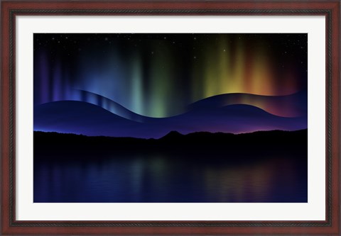 Framed Northern Lights Abstract Print