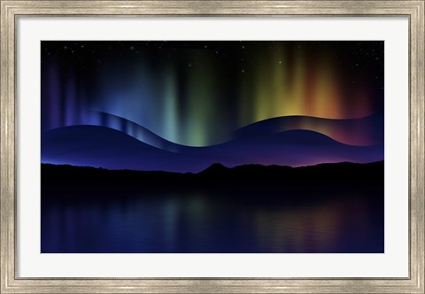 Framed Northern Lights Abstract Print