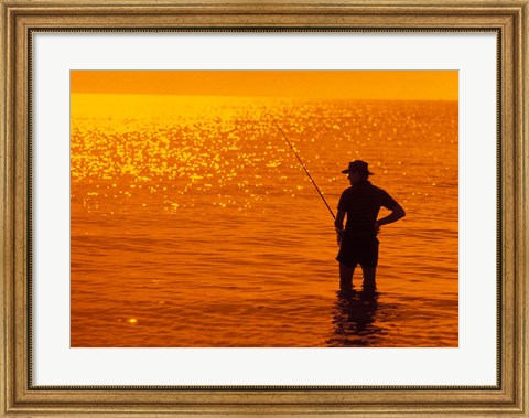 Framed Fishing, Surfer&#39;s Paradise, Australia Print