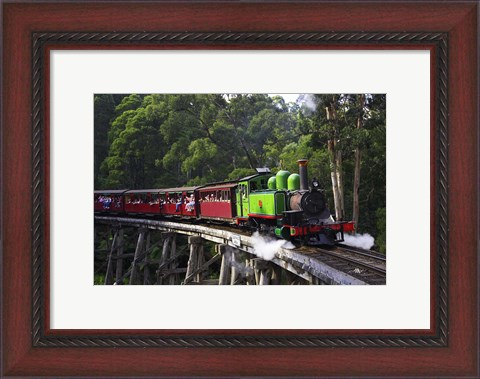 Framed Puffing Billy Steam Train, Dandenong Ranges, near Melbourne, Victoria, Australia Print