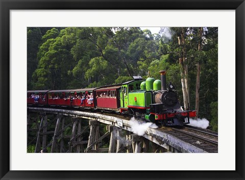 Framed Puffing Billy Steam Train, Dandenong Ranges, near Melbourne, Victoria, Australia Print