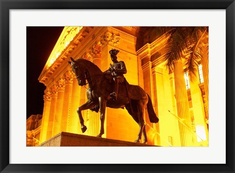 Framed Statue outside King George Square, Brisbane, Queensland, Australia Print