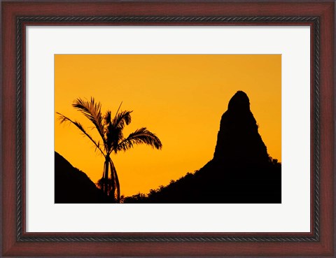 Framed Sunset over Glass House Mountains, Sunshine Coast, Queensland, Australia Print