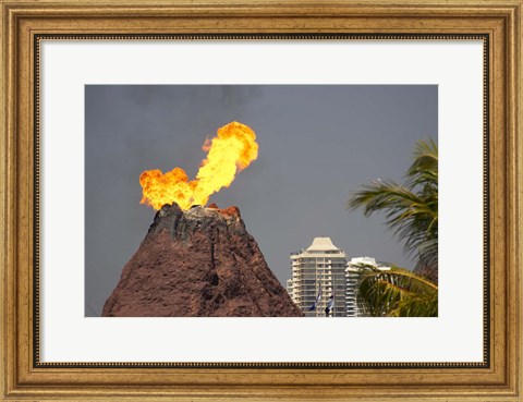 Framed Volcano, Sea World, Gold Coast, Queensland, Australia Print