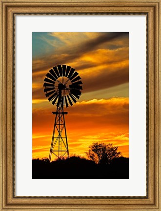 Framed Windmill, Oodnadatta Track, Outback, Australia Print