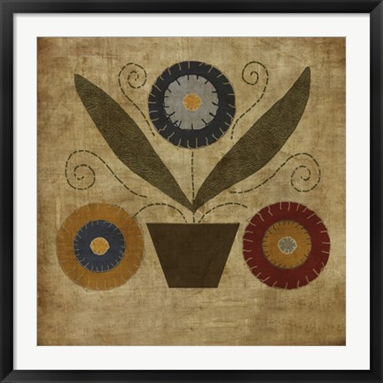 Framed American Penny Rug II Print