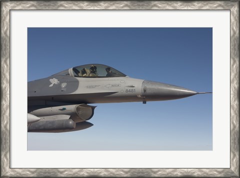 Framed F-16 Fighting Falcon During a Training Mission Print