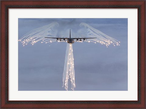 Framed MC-130H Combat Talon Dropping Flares Print