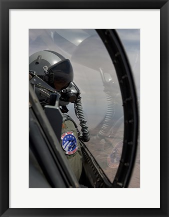 Framed F-16 Pilot Checks Position of his Wingman Print