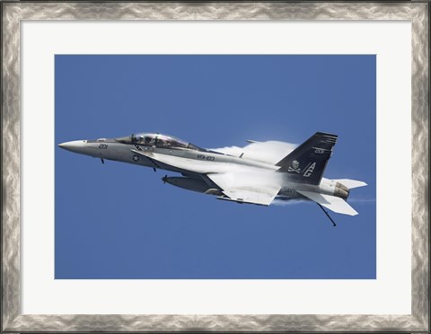 Framed F/A-18F Super Hornet in flight over the Arabian Sea Print