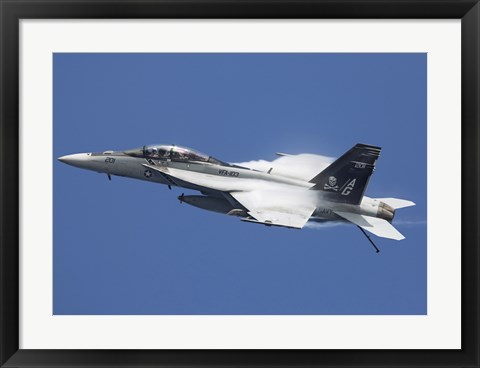 Framed F/A-18F Super Hornet in flight over the Arabian Sea Print