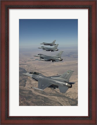 Framed Four F-16&#39;s on a Training Mission Print