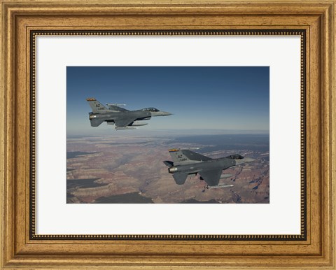 Framed Pair of F-16&#39;s near the Grand Canyon, Arizona Print