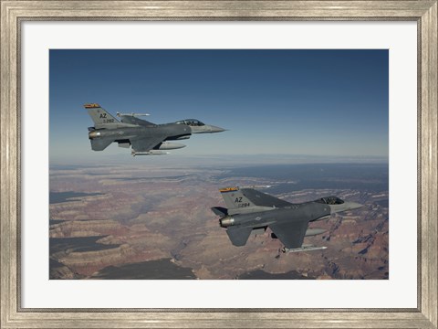 Framed Pair of F-16&#39;s near the Grand Canyon, Arizona Print