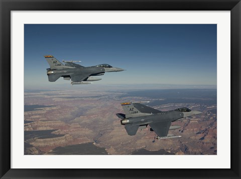 Framed Pair of F-16&#39;s near the Grand Canyon, Arizona Print