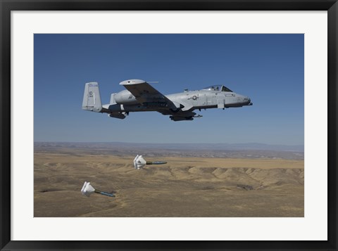 Framed A-10C Thunderbolt Releases two High Drag BDU-50&#39;s over Idaho Print