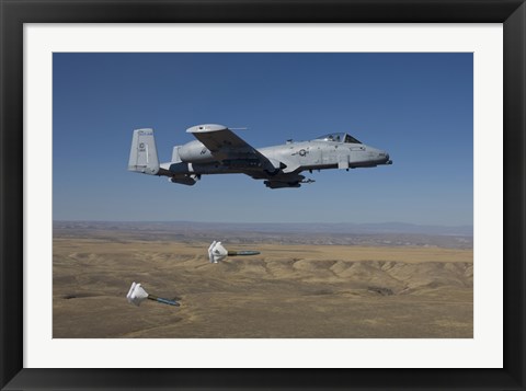 Framed A-10C Thunderbolt Releases two High Drag BDU-50&#39;s over Idaho Print