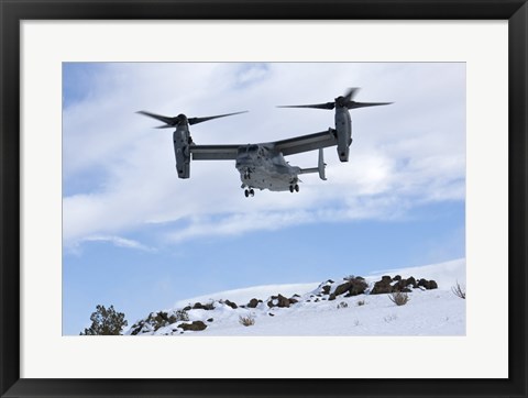 Framed CV-22 Osprey Prepares to Land During a Training Mission Print