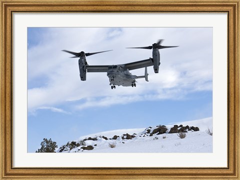 Framed CV-22 Osprey Prepares to Land During a Training Mission Print