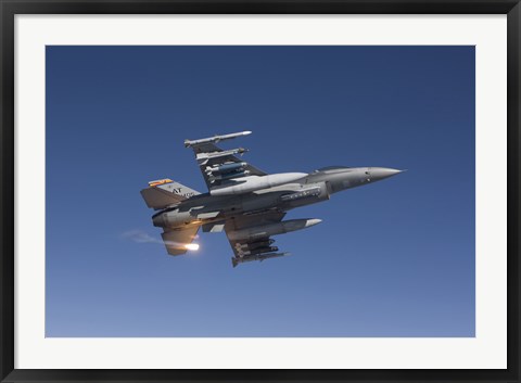 Framed F-16 Fighting Falcon Releases a Flare Print