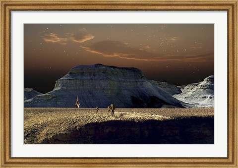Framed Space Scene Inspired by the Novel, The City And The Stars Print