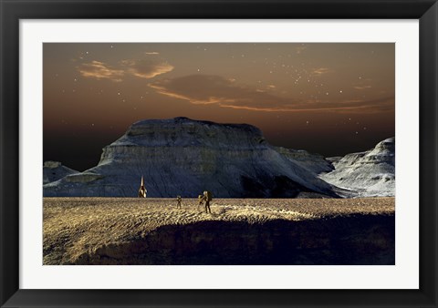 Framed Space Scene Inspired by the Novel, The City And The Stars Print