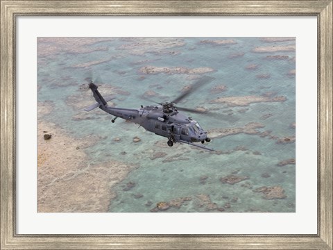 Framed HH-60G Pave Hawk Along the Coastline of Okinawa, Japan Print