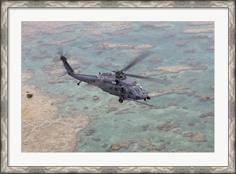 Framed HH-60G Pave Hawk Along the Coastline of Okinawa, Japan Print