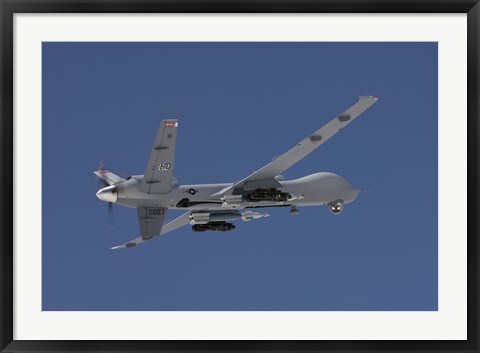 Framed MQ-9 Reaper in the Blue Skies of New Mexico Print