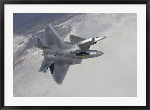 Framed Two F-22 Raptors Maneuver over New Mexico Print