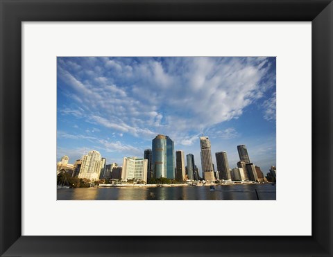 Framed Australia, Queensland, Brisbane River, City Skyline Print