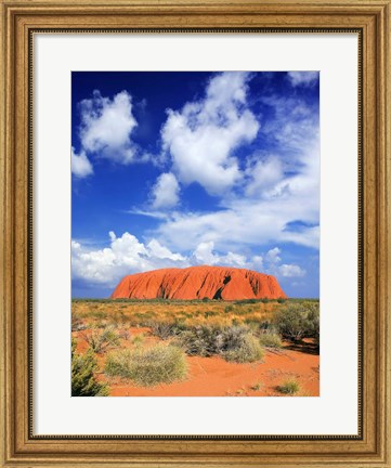 Framed holy mountain of Uluru, Ayers Rock, Australia Print