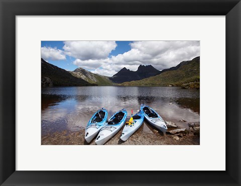 Framed Kayaks, Cradle Mountain and Dove Lake, Western Tasmania, Australia Print