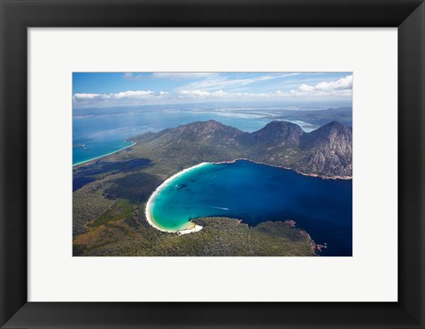 Framed Wineglass Bay and The Hazards, Freycinet National Park, Tasmania, Australia Print