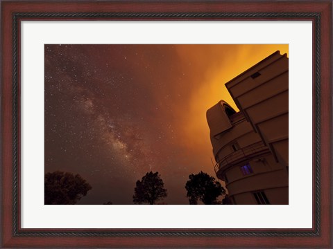 Framed Milky Way Appears through Smoke over the McDonald Observatory Print