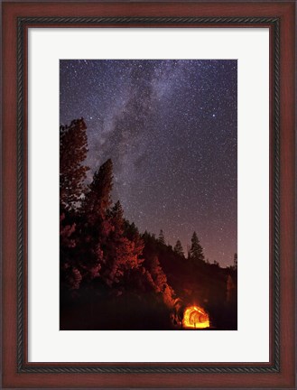 Framed Milky Way over Mountain Tunnel in Yosemite National Park Print