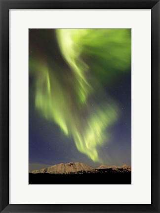 Framed Aurora Borealis over Emerald Lake, Carcross, Yukon, Canada Print