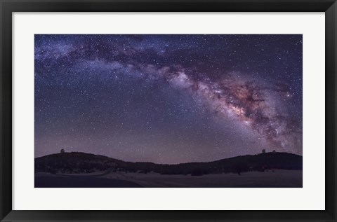 Framed Milky Way Rises the McDonald Observatory near Fort Davis, Texas Print