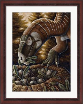 Framed Plateosaurus Dinosaur Nest Print